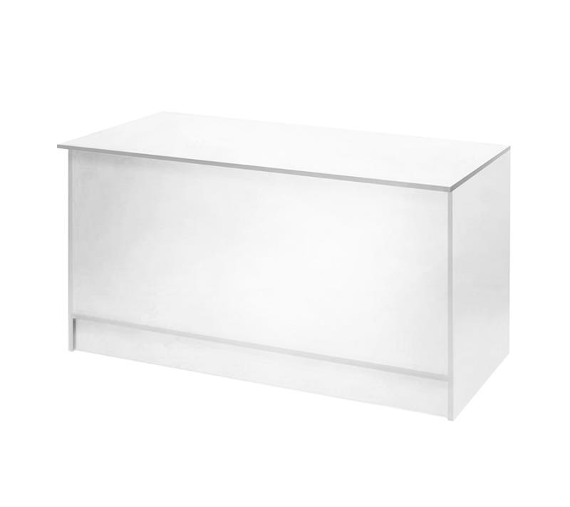 White 6' Cash Wrap Counter Front View