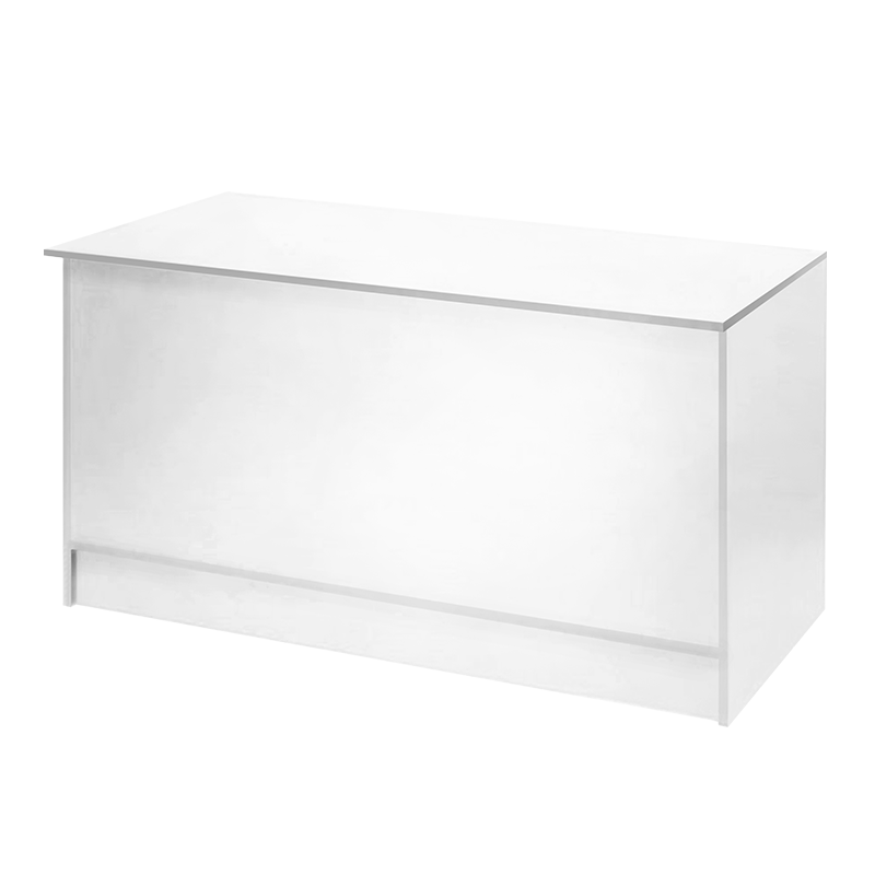 White 6' Cash Wrap Counter Front View