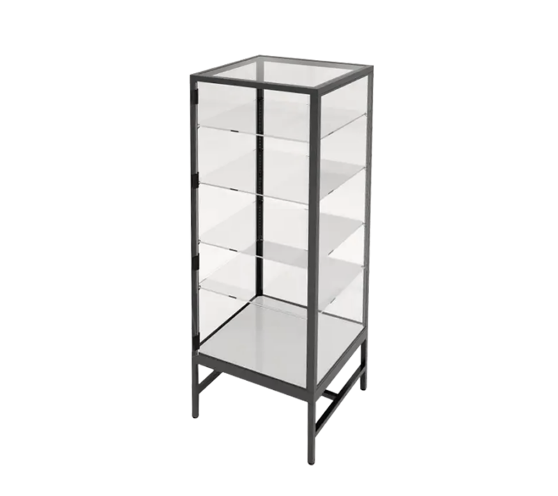 Black Deluxe Glass Tower Display Case