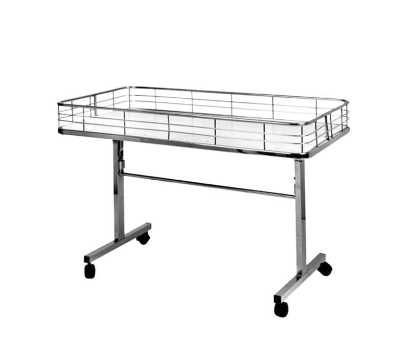 48" X 24" DELUXE FOLDING DUMP TABLE W/ CASTERS- CHROME