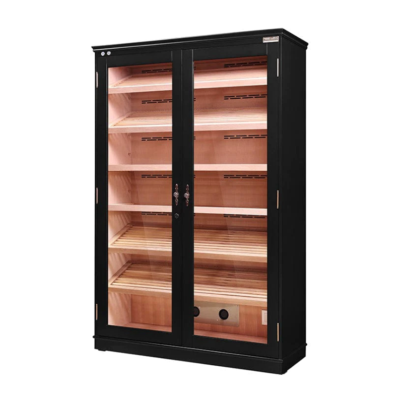 DOUBLE DOOR CIGAR CABINET HUMIDOR – BLACK