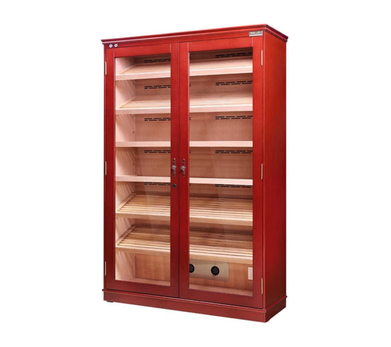 Double Door Cigar Cabinet Humidor - Cherry