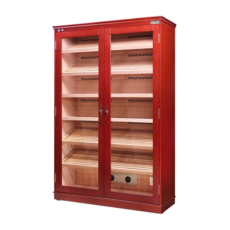 Double Door Cigar Cabinet Humidor - Cherry