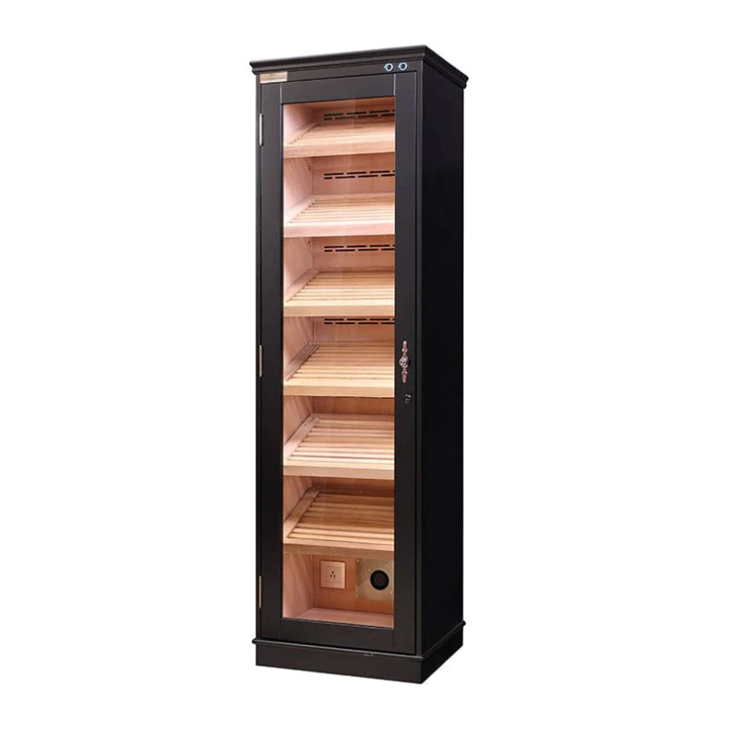 Single Door Cigar Cabinet Humidor EB 559 - Black