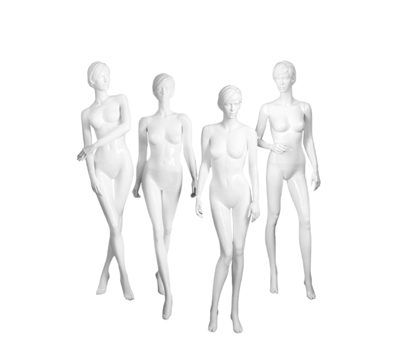 Glossy White Realistic Female Mannequin - Elizabeth Set
