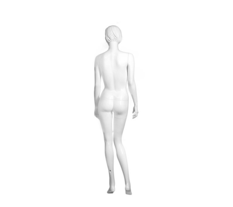 Glossy White Realistic Female Mannequin - Elizabeth/1 Back View