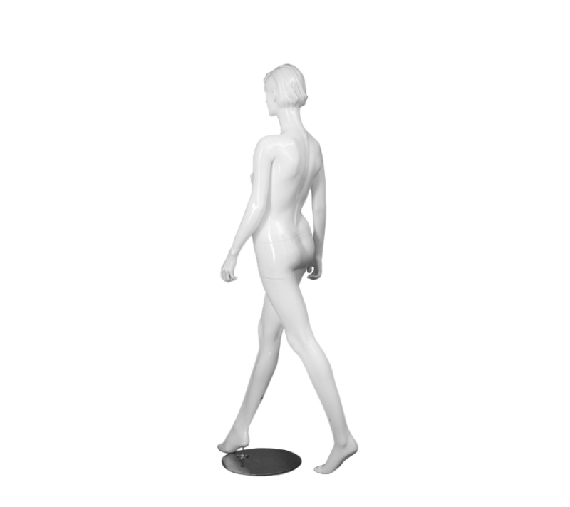 Glossy White Realistic Female Mannequin - Elizabeth/2 Back View