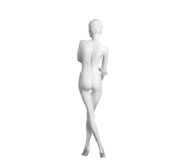 Glossy White Realistic Female Mannequin - Elizabeth/4 Back View