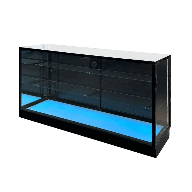 4' Black Extra Vision Display Case w/ RGB Lighted Base