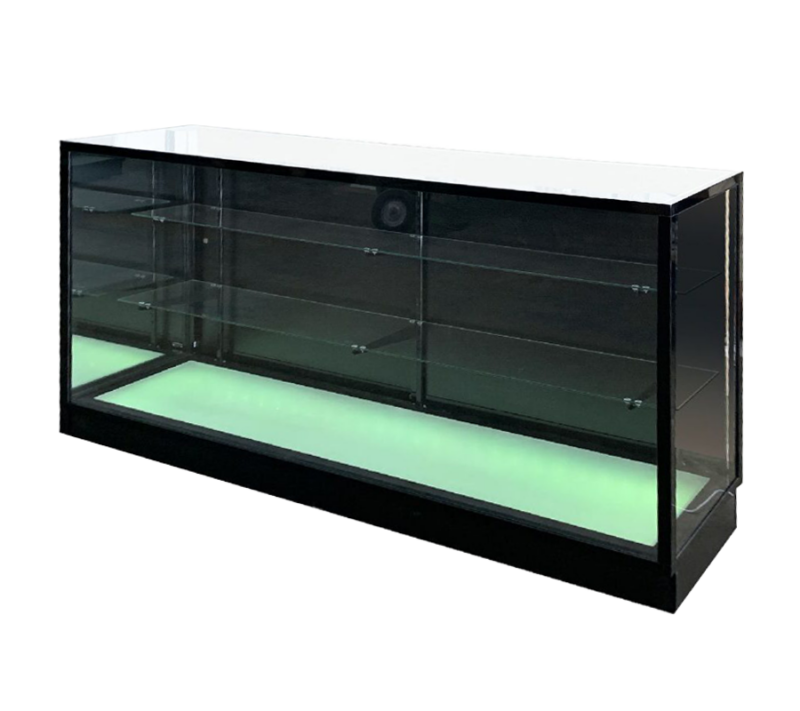 6' Black Extra Vision Display Case w/ RGB Lighted Base