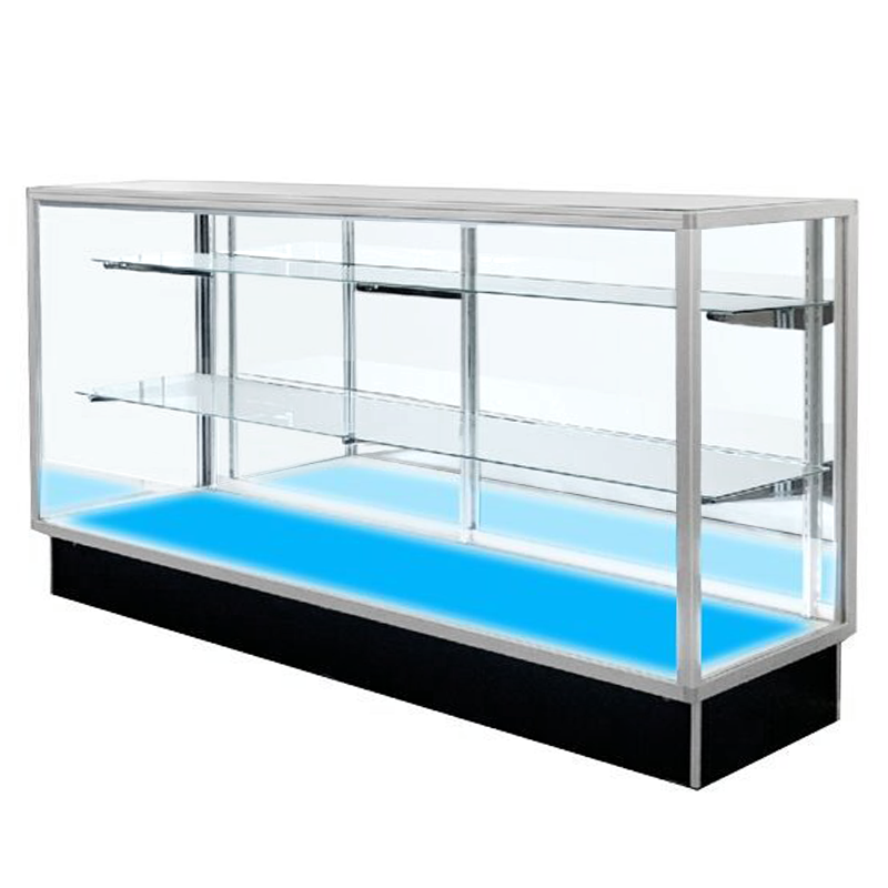 6′ SILVER EXTRA VISION DISPLAY CASE W/ RGB LIGHTED BASE