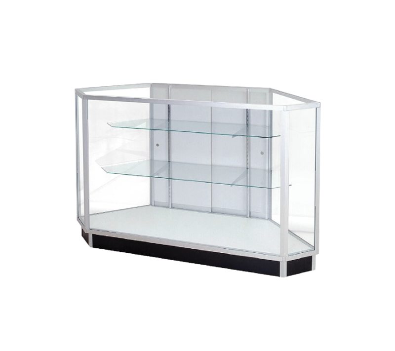 SILVER STANDARD EXTRA VISION CORNER DISPLAY CASE