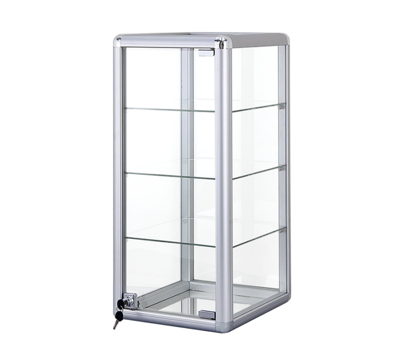 14" Silver Countertop Aluminum Display Case