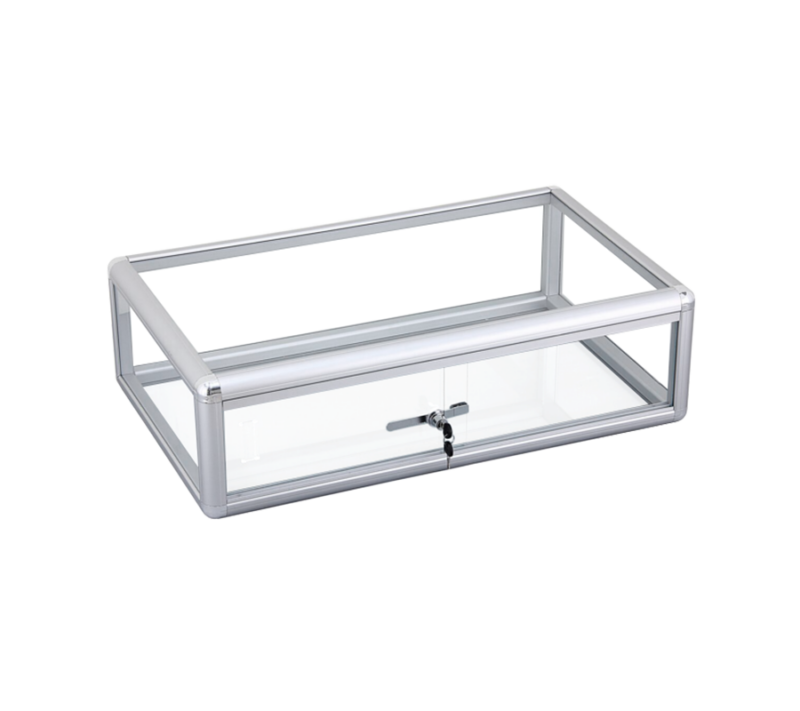 30" Silver Countertop Aluminum Display Case