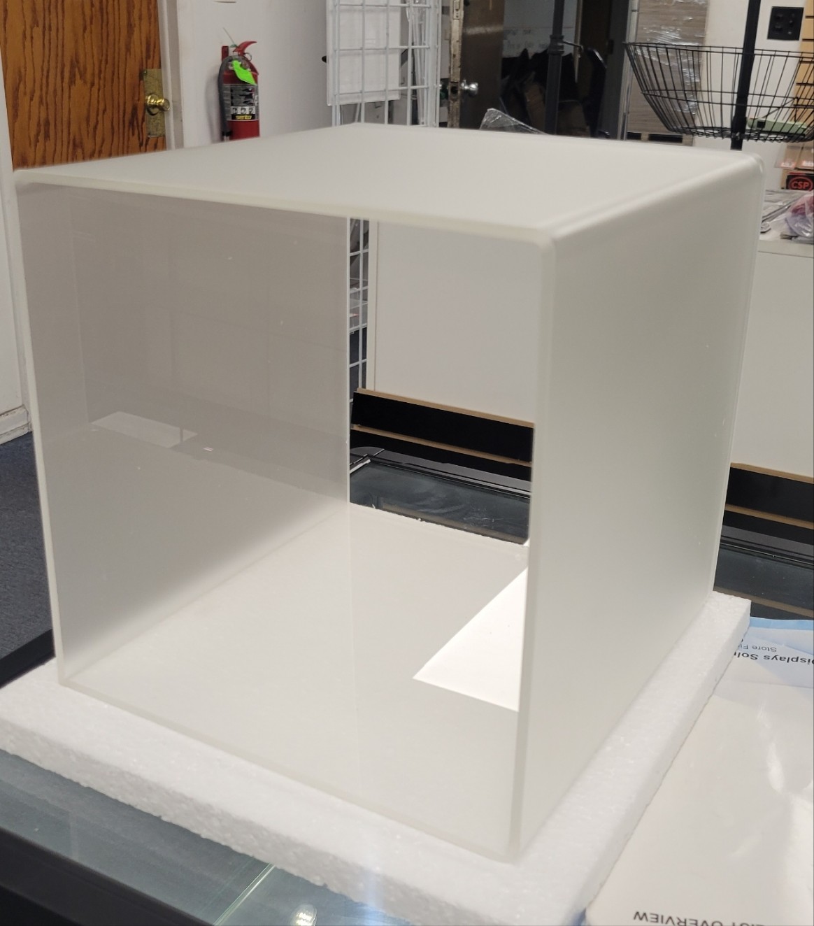 FROSTED 4-SIDED SMALL CUBE: 10" - WHITE - Image 3