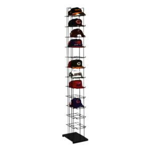 12-TIER BASEBALL CAP DISPLAYRACK/ HOLD 72 CAPS- BLACK - Image 2