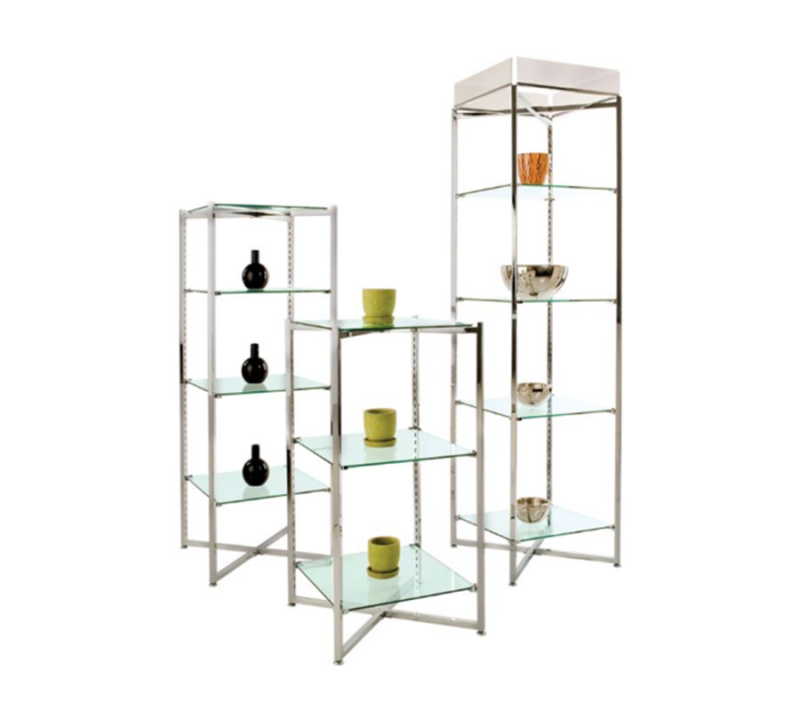 Three of Folding Glass Tower Case with the bowls