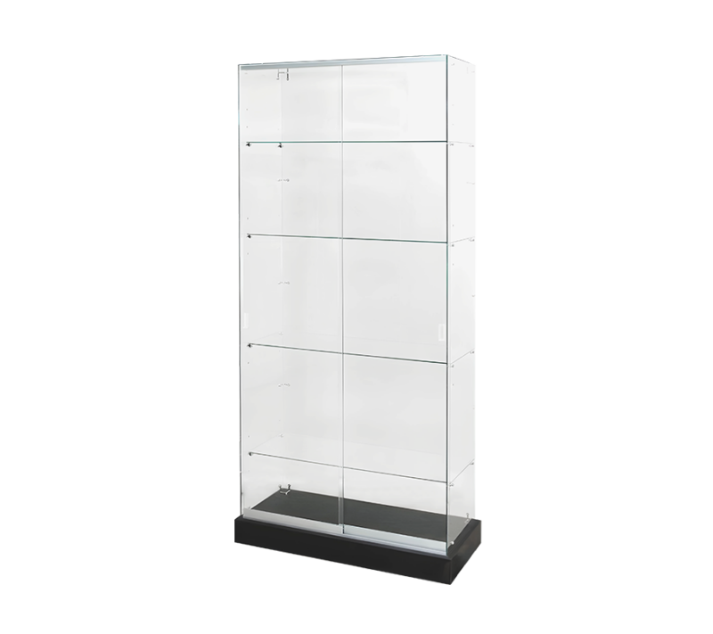 Frameless Glass Tower Display Case 36"L x 72"H