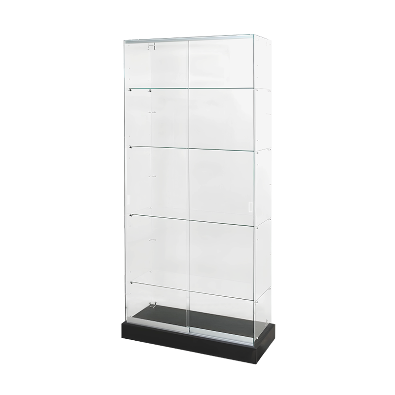 Frameless Glass Tower Display Case 36"L x 72"H