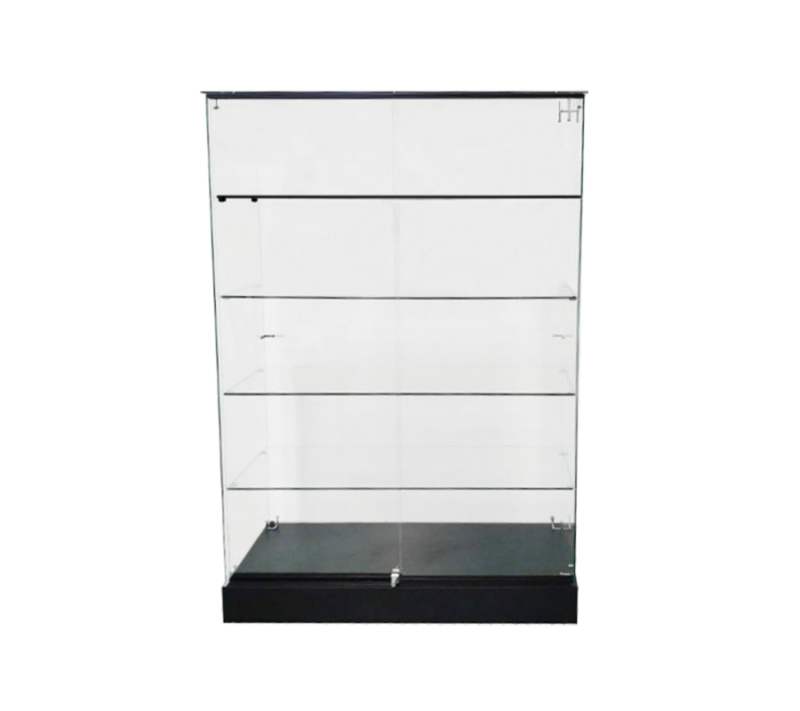 Frameless Glass Tower Display Case 48"L x 72"H