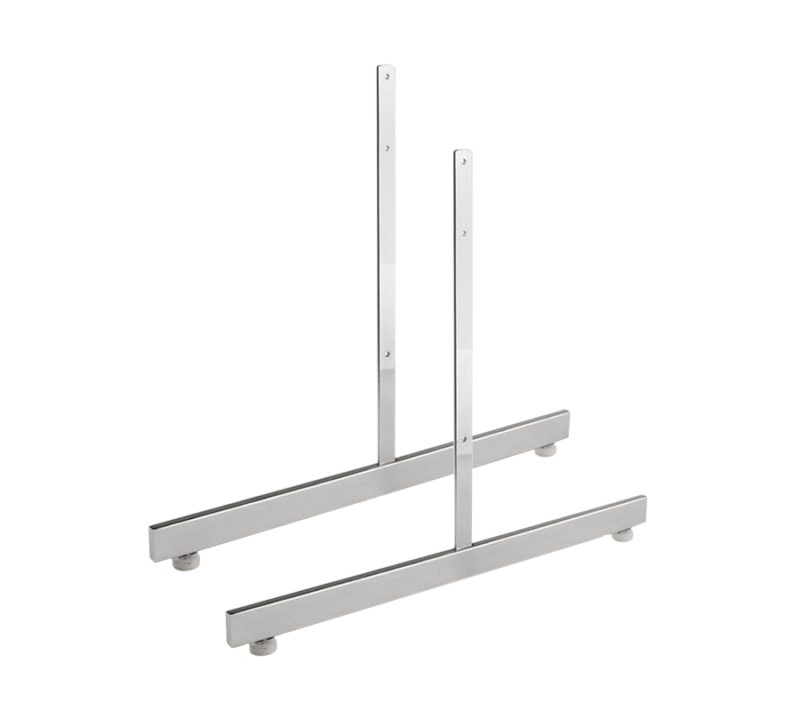 Chrome T-Shaped Gridwall Leg w/ Levelers