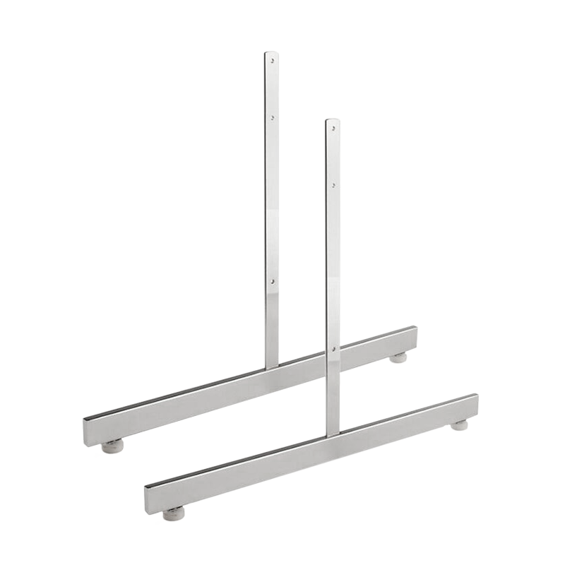 Chrome T-Shaped Gridwall Leg w/ Levelers