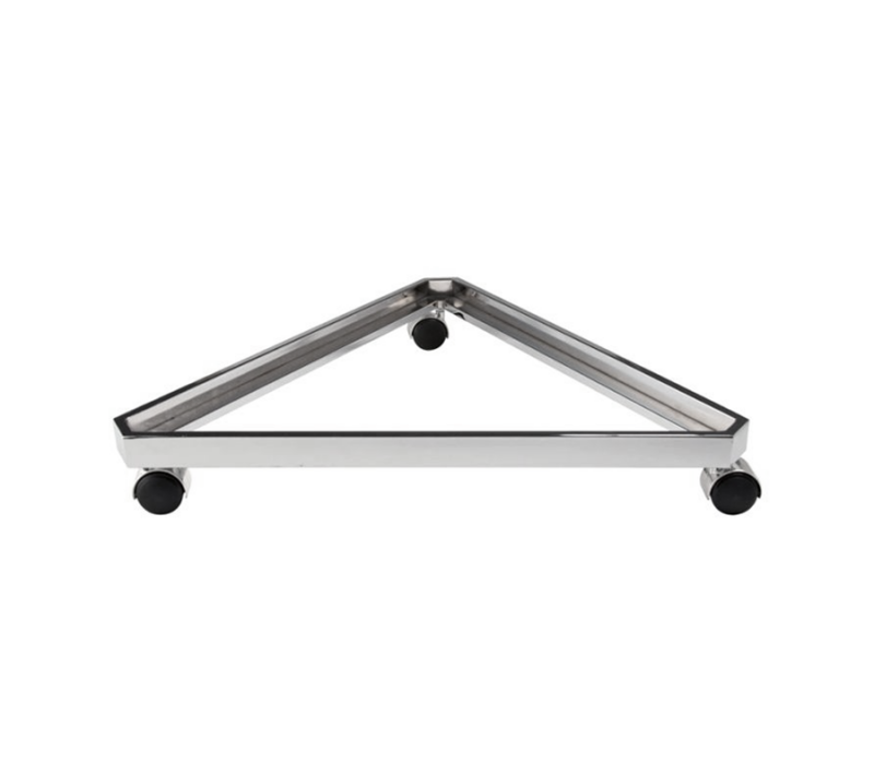 Chrome Triangle Gridwall Base With Casters