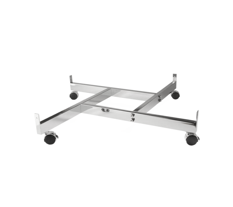 Chrome 4 Way Gridwall Base With Casters