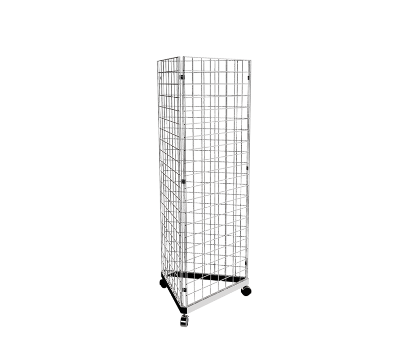 Chrome 2' x 5' grid panel with triangle base