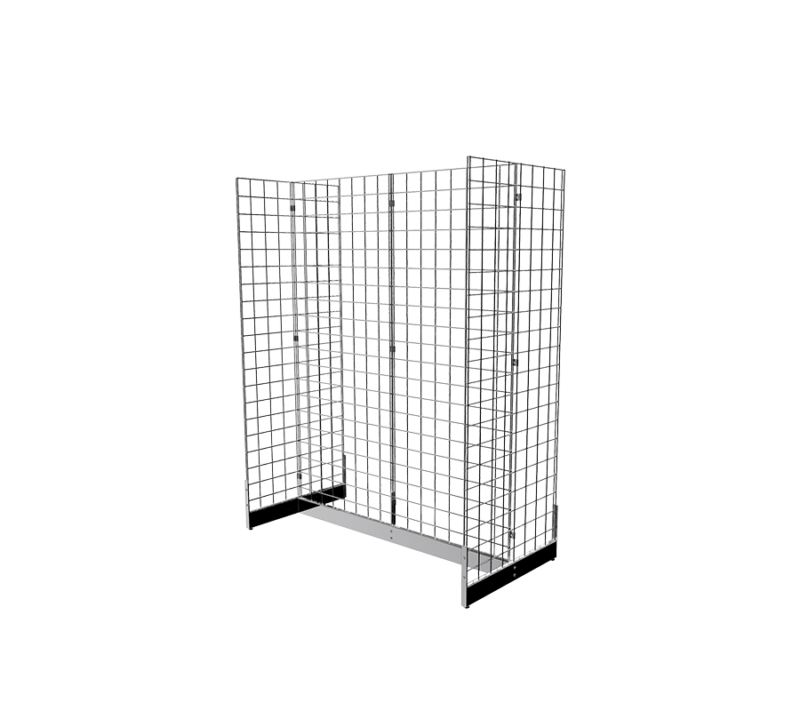 Chrome 2' x 5' grid panel with gondola base