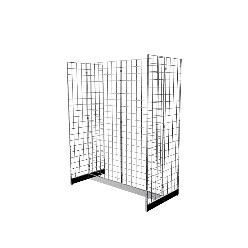 Chrome 2' x 5' grid panel with gondola base