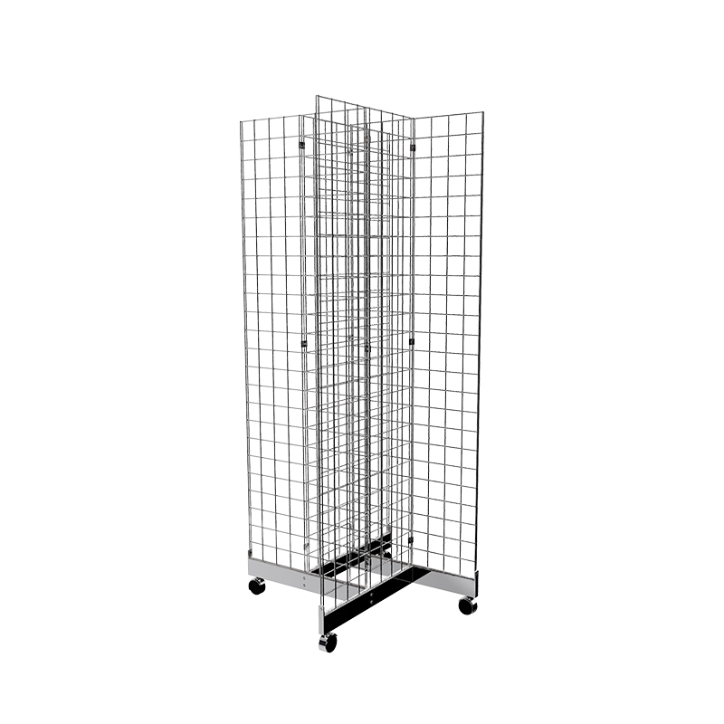 Chrome 2' x 6' grid panel with 4-way base