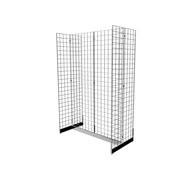 Chrome 2' x 6' grid panel with gondola base