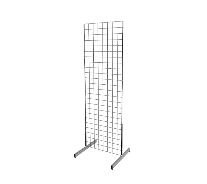 Chrome 2' x 6' grid panel with T-Legs