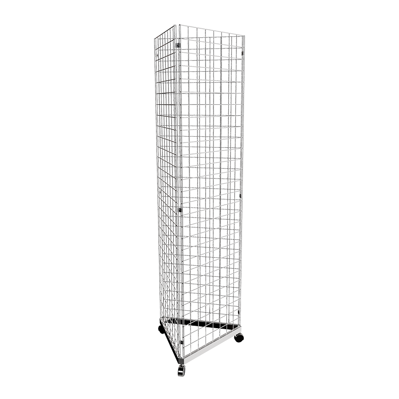 Chrome 2' x 7' grid panel with triangle base