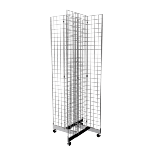 Chrome 2' x 7' grid panel with 4-way base