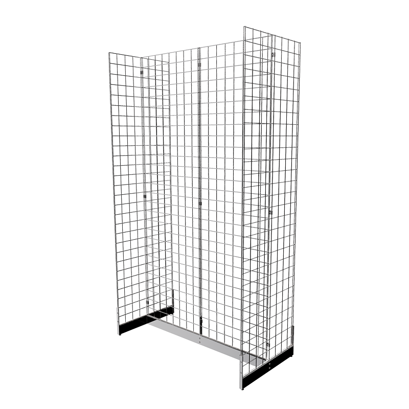 Chrome 2' x 7' grid panel with gondola base