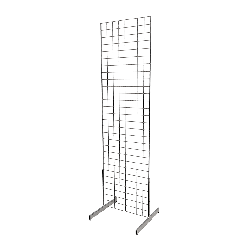Chrome 2' x 7' grid panel with T-Legs