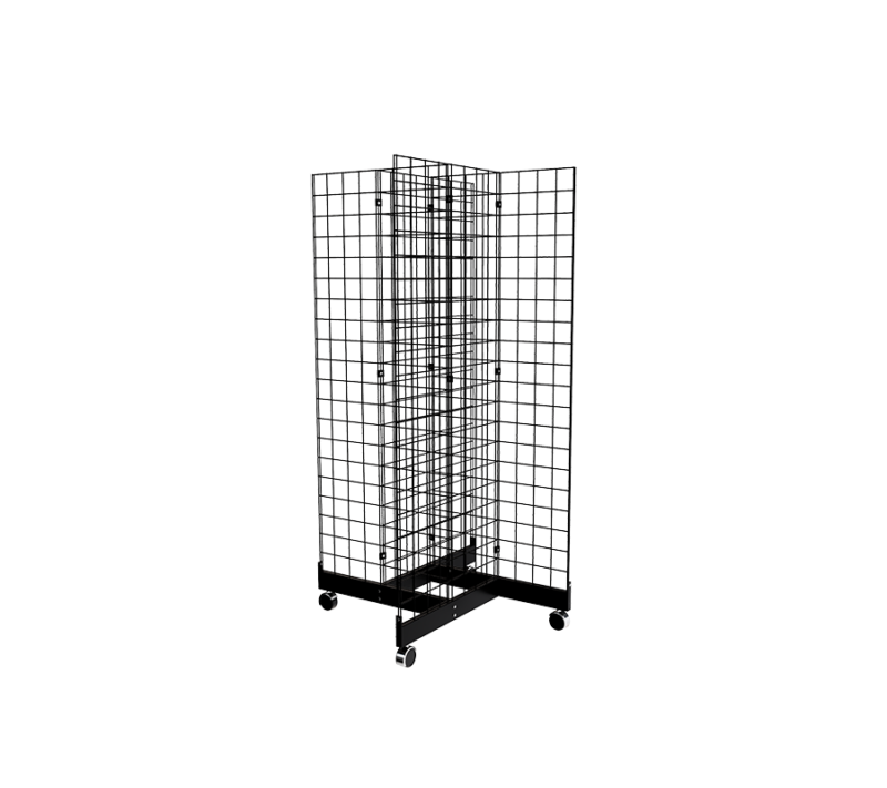 Black 2' x 5' grid panel with 4-way base