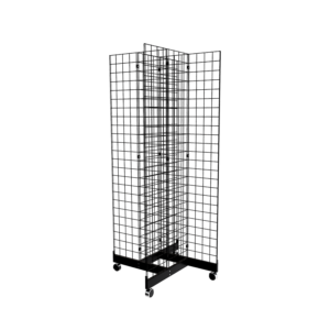 Black 2' x 6' grid panel with 4-way base