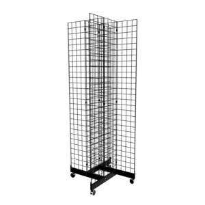 Black 2' x 7' grid panel with 4-way base