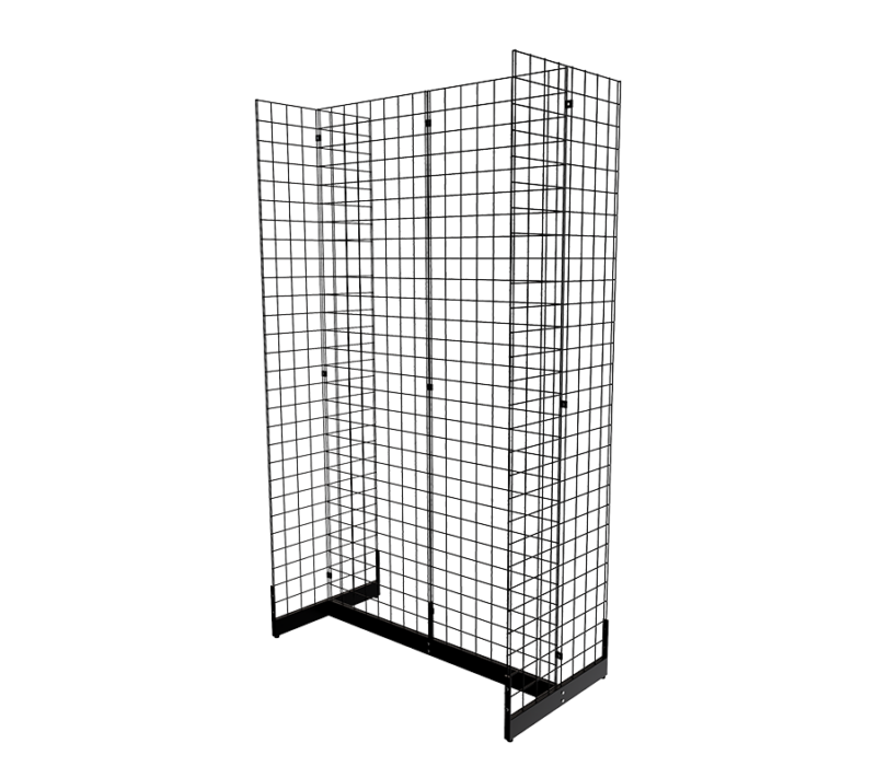 Black 2' x 7' grid panel with gondola base