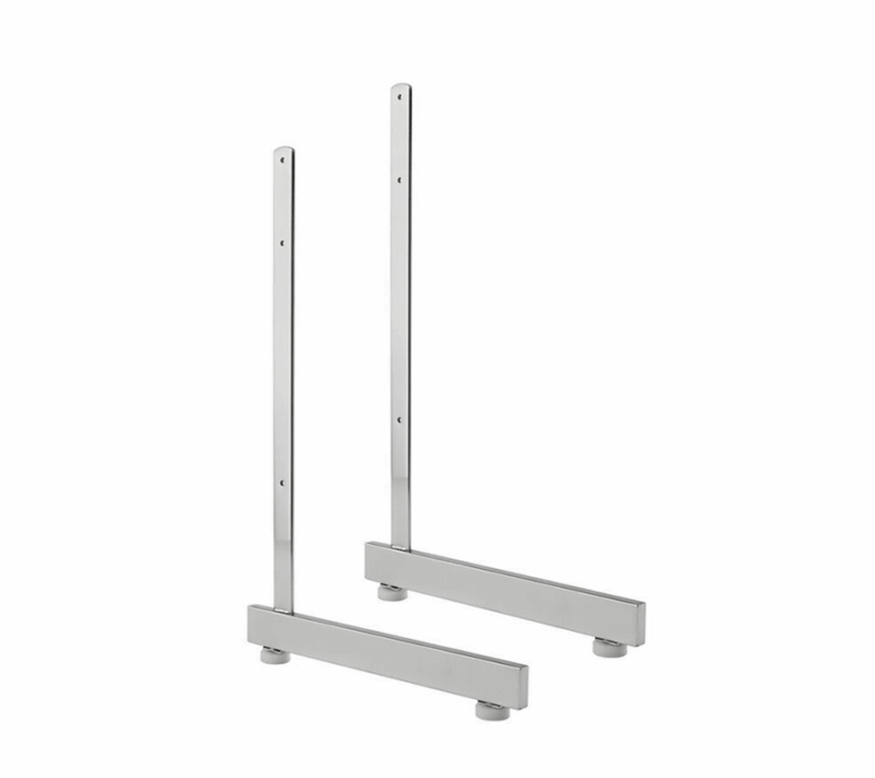 Chrome L-Shaped Gridwall Leg With Levelers (Set)