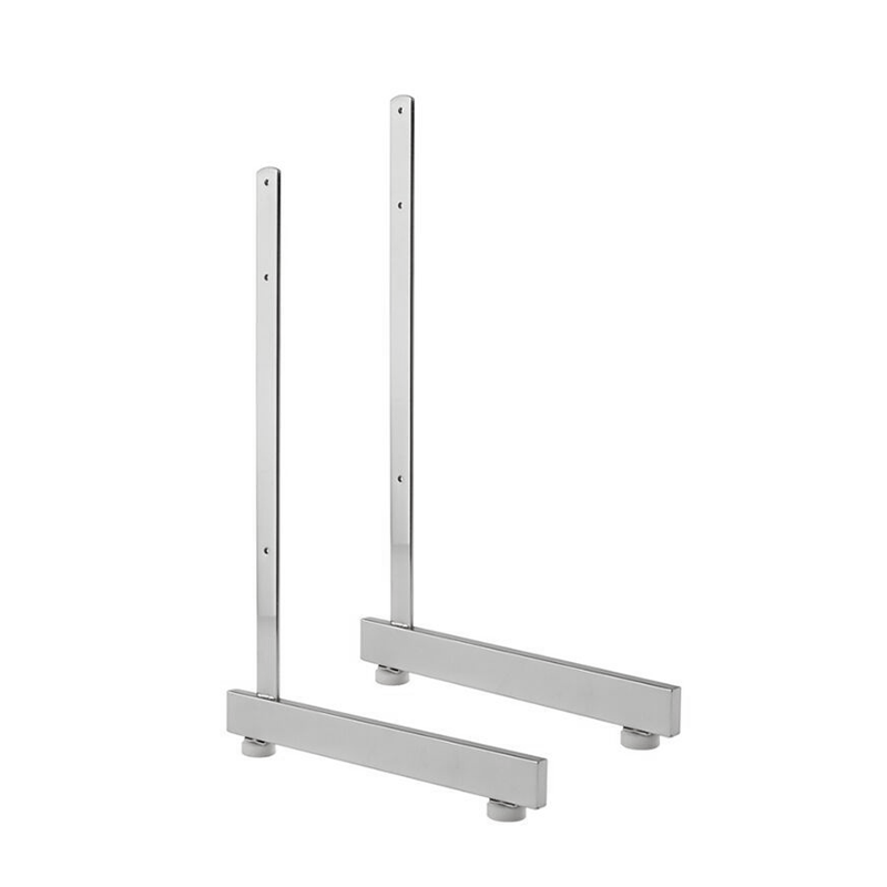 Chrome L-Shaped Gridwall Leg With Levelers (Set)