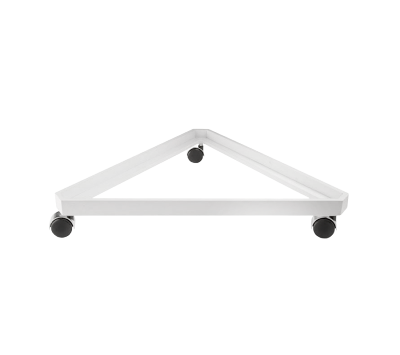 White Triangle Gridwall Base With Casters