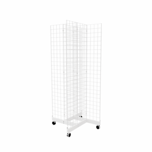 White 2' x 6' grid panel with 4-way base