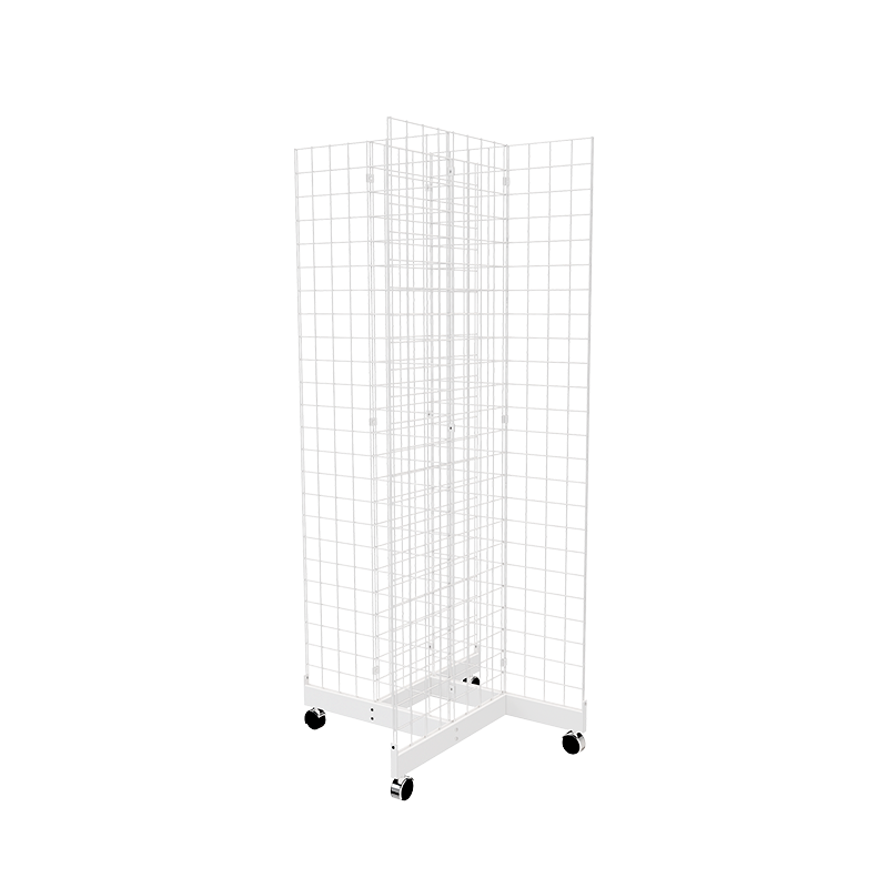 White 2' x 6' grid panel with 4-way base