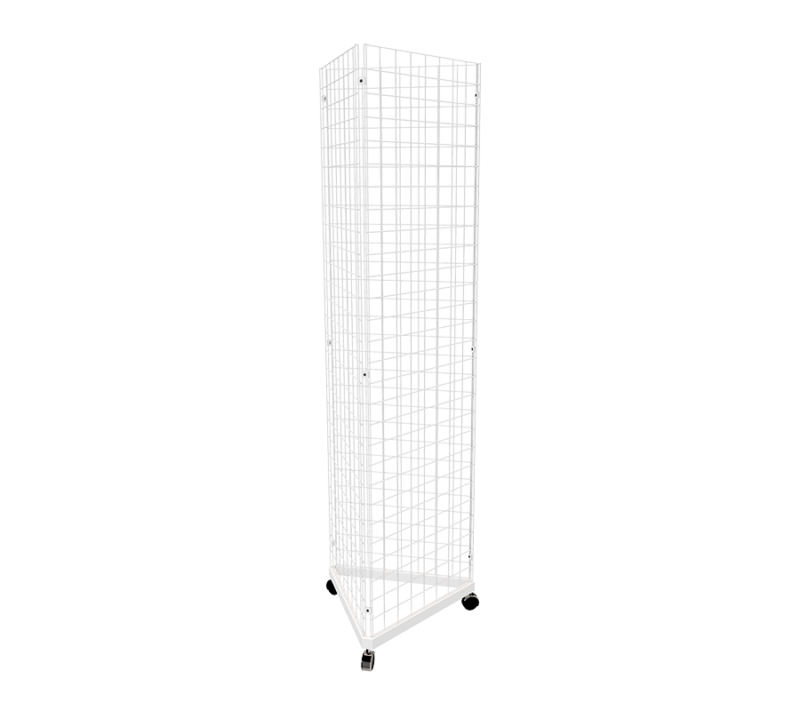 White 2' x 7' grid panel with triangle base