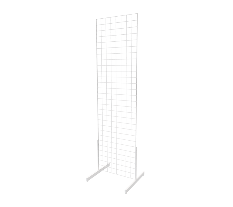 White 2' x 7' grid panel with T-Legs