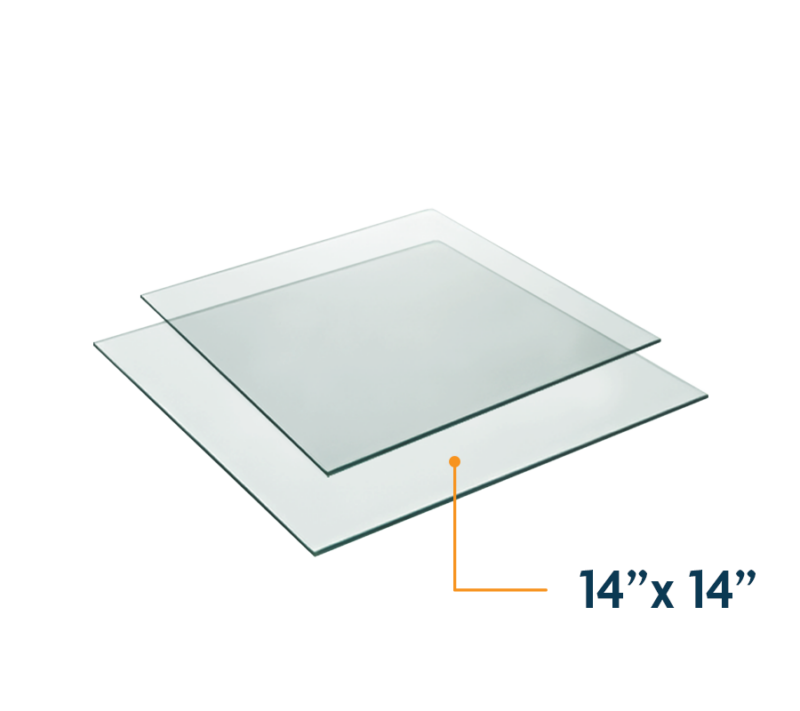 14" X 14" TEMPERED GLASS SHELF